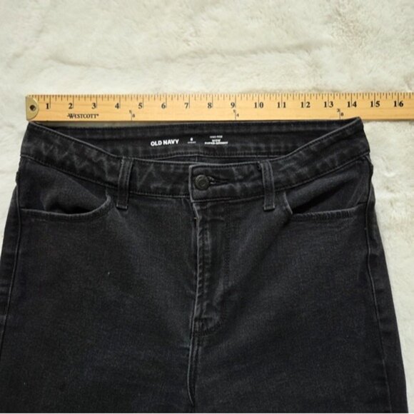 Old Navy High-Rise WOW SUPER-SKINNY Black Wash Size 8 short - Picture 5 of 10